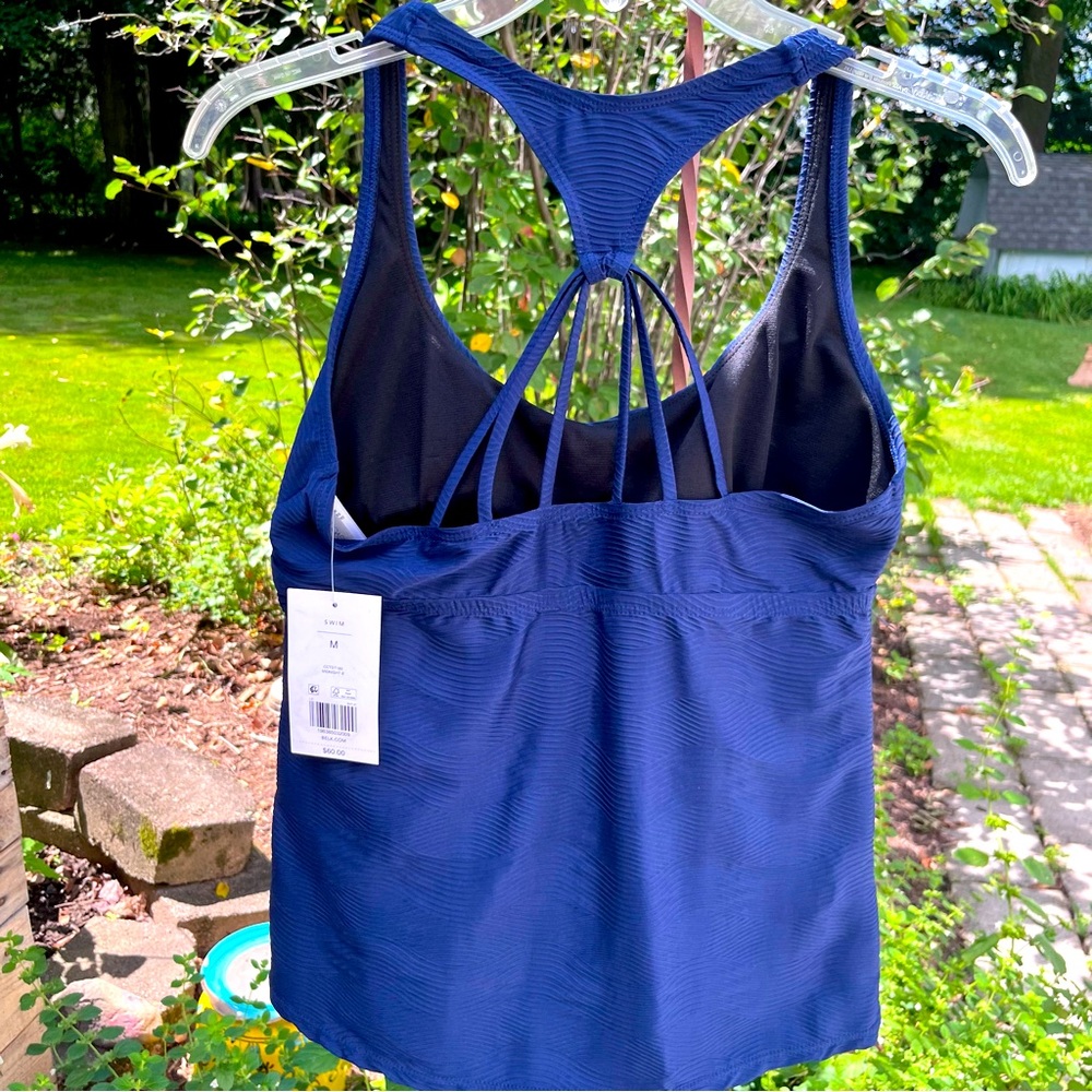 NWT Ocean Coast Midnight Bathing Suit Top Navy Blue Medium